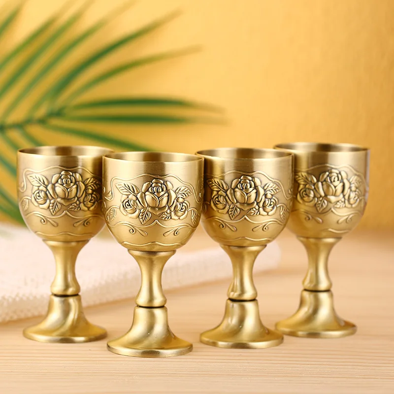 Drinking Glass 1pc 25/100ml Vintage Wine Cup High-quality Metal Wine Cup Retro Unique Mini Champagne Red Chalice Gifts