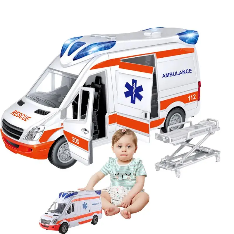 

Машинка скорой помощи, игрушка с подсветкой и звуком, Растяжитель автомобиля, включает забавное и обучающее устройство для мальчиков, девочек и детей
