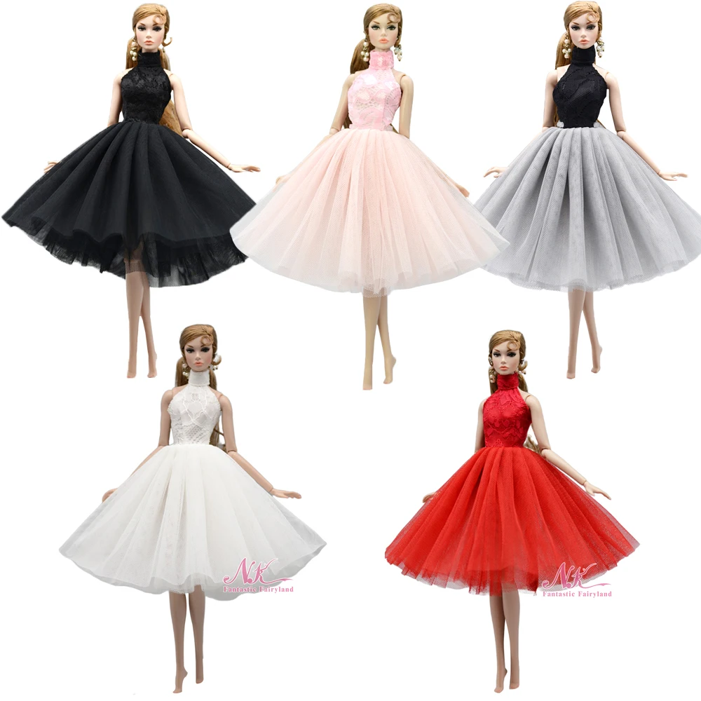 NK Hot Sale Clothes For Barbie Doll Mix 1/6 Doll Dress Fashion Skirt Party Gown Super Model  Wedding Dress Girl Gift Toys JJ