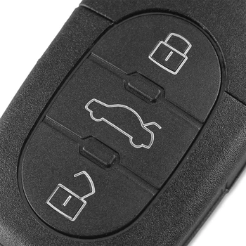 Chiave telecomando per Audi TT A4 A6 A8 Quattro con lama CR1620 4 Chiave telecomando per Audi TT A4 A6 A8 Quattro con lama CR1620 - KEYYOU sostituzione 3 pulsanti Flip Car Key Case Shell Fob per Audi TT A4 A6