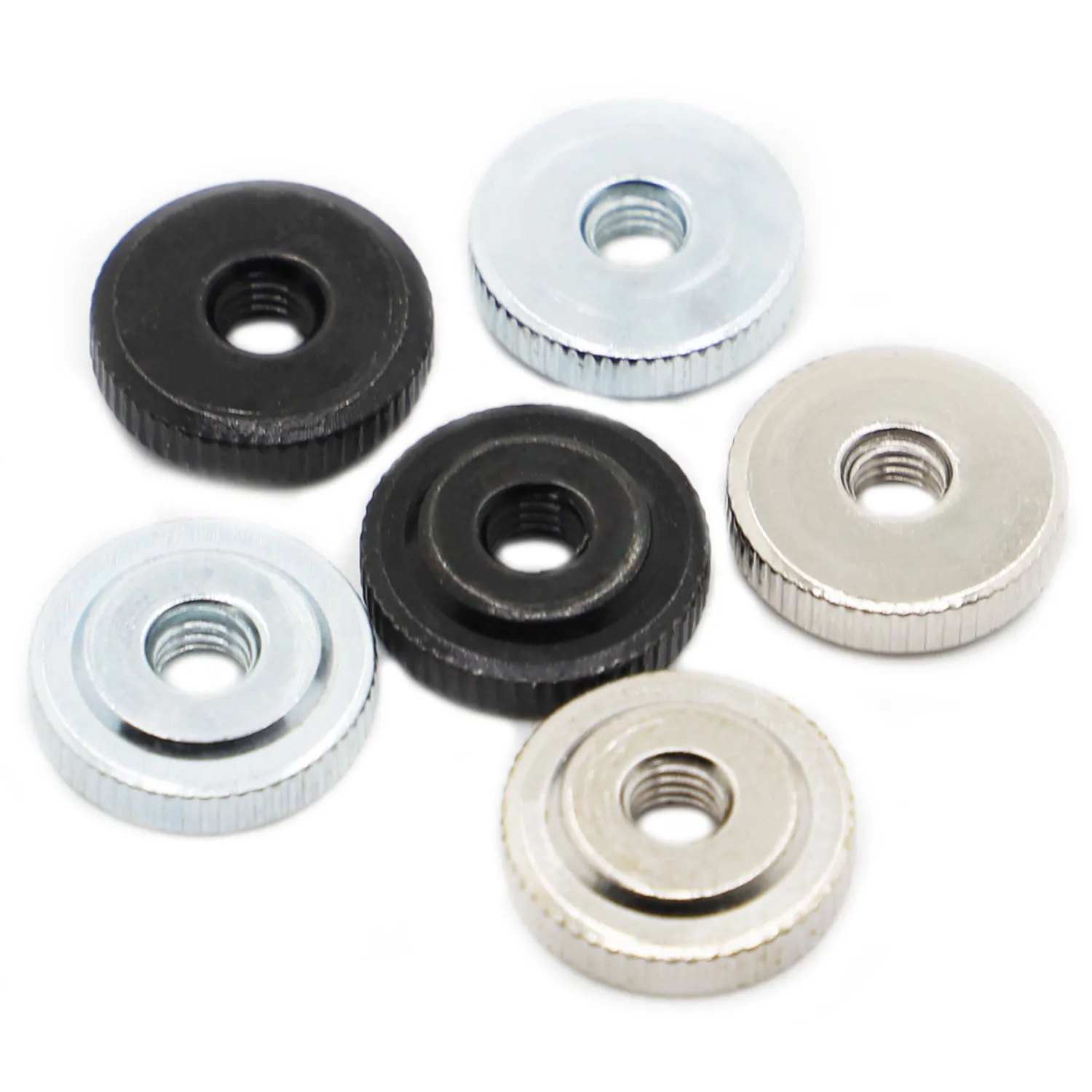 

M3 M4 M5 M6 M8 M10 Knurled Nnuts DIN467 GB807 Nickel / Blue Zinc / Black Zinc Plated Steel Curtain Wall Tighten Thumb Nut