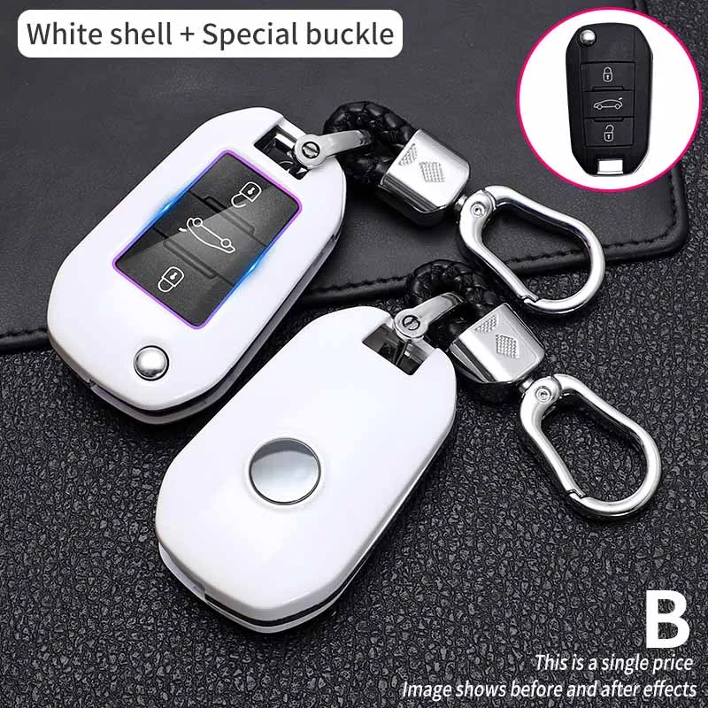 Custodia per chiave auto in fibra di carbonio per Peugeot 208 107 206 306 307 308 2008 3008 4008 5008 RCZ Citroen C1 C2 C3 C4 C5 CACTUS C8 - S947caeacc2fc47c9856560626258fbb2m