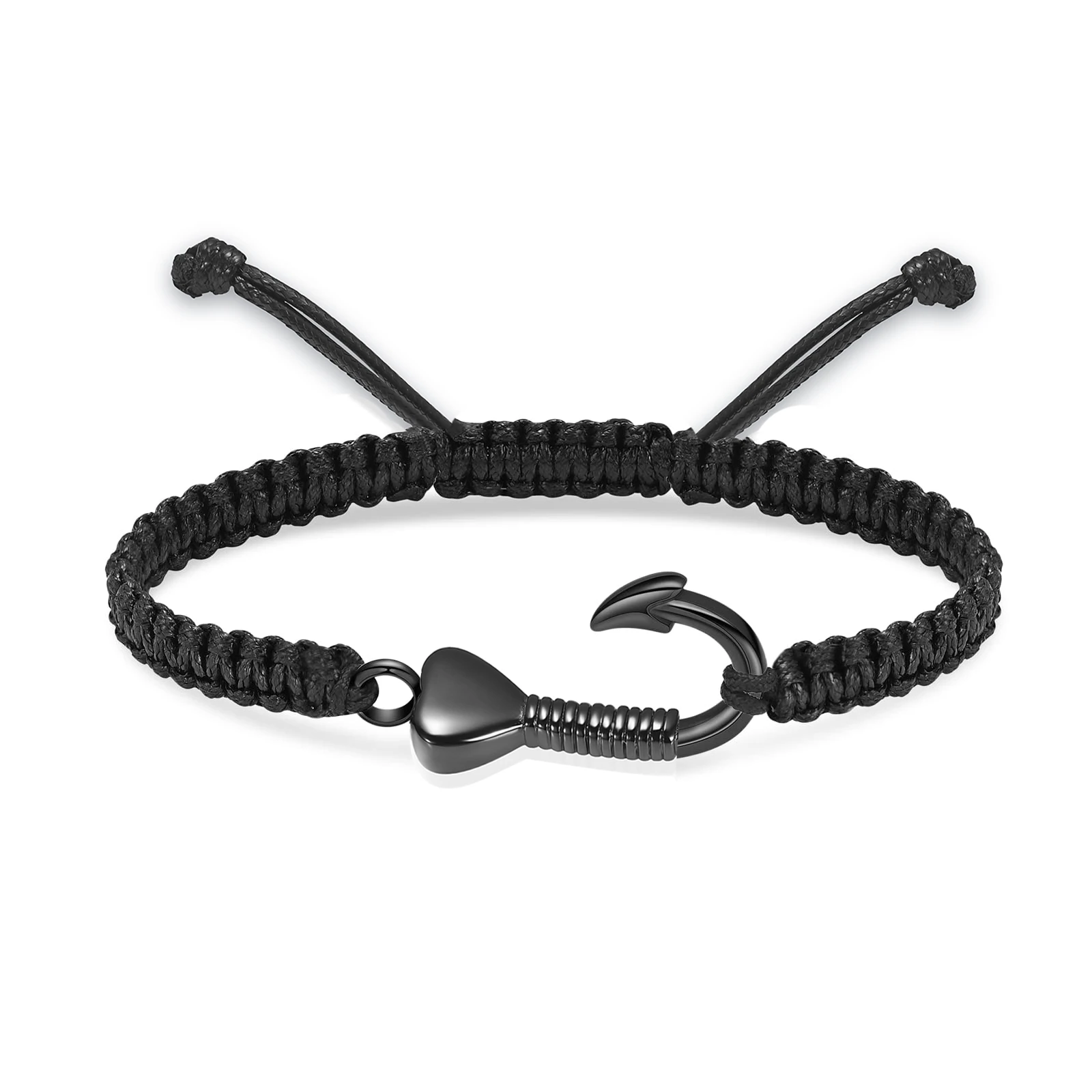 

Женский браслет для золы, плетеный браслет из нержавеющей стали с крючком для рыбы, памятный браслет