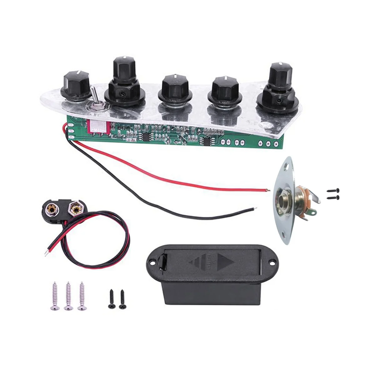 

5 Jazz JB Bass Loaded Wired Control Plate for 4/5 String Bass Guitar Parts JB07