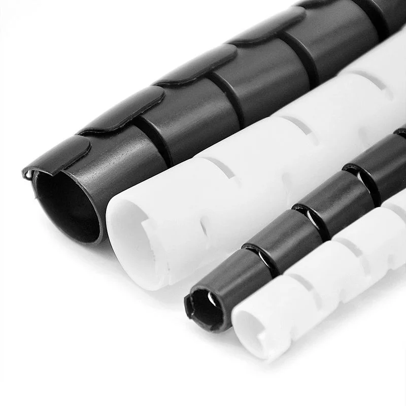 유연한 케이블 와이어 프로텍터 정리 튜브, 나선형 랩 케이블, 와인딩 보관 파이프 데스크, 깔끔한 코드 관리, 2M, 8mm, 10mm, 28mm