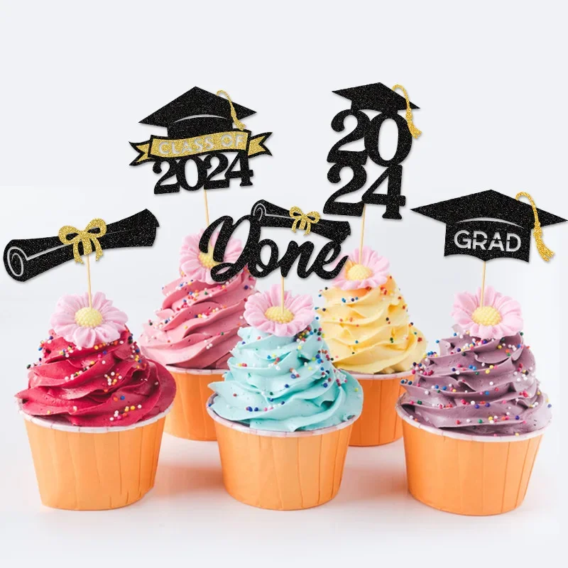 Graduation party cake toppers for students party cake decoration supplies 12PC/Pack