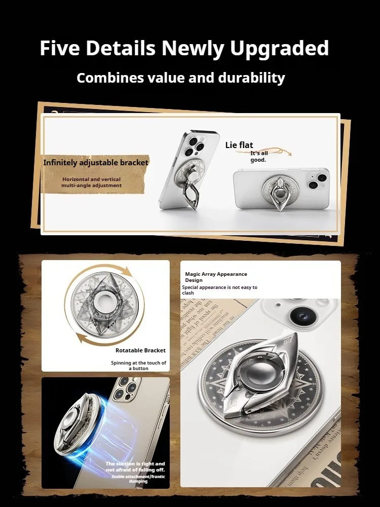 Eary Metal Magnetic Phone Stand Dazzling Magic Fingertip Gyro Stand With 360°Rotation Finger Ring Holder for iPhone Accessories