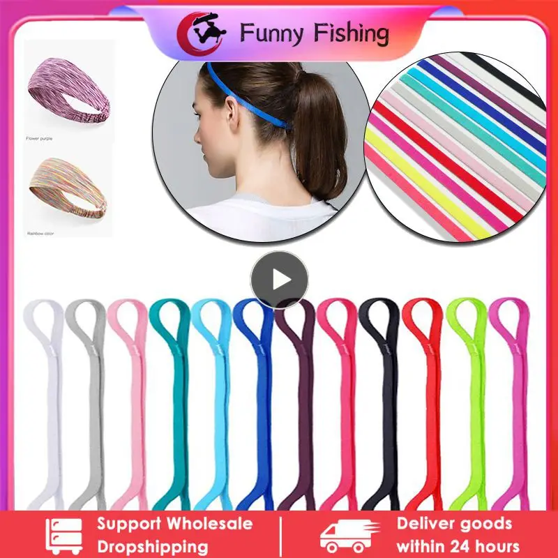 Candy Color Women Men Yoga Hair Bands Girl Sport Headband Anti-slip Elastic Rubber Running Sweatband Forehead Protection Fitness