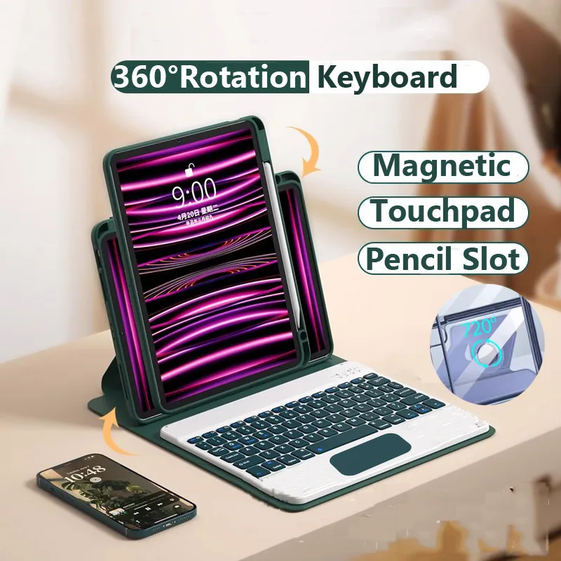 

Клавиатура для Huawei MatePad 11,5 дюймов PaperMatte Edition 2024 Pro 11 дюймов 10,4 2022 2020 Air 11,5 дюймов Pro 10,8 11 360 Вращающийся чехол