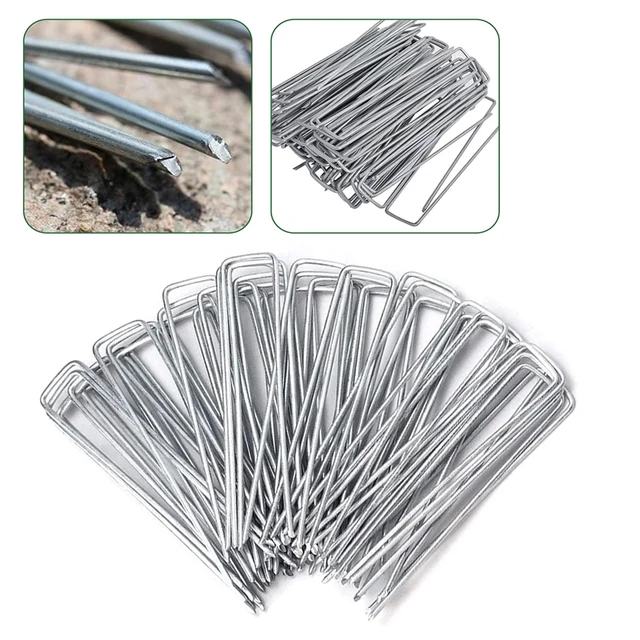 10-20pcs Garden Pegs U-shaped Ground Pegs Heavy Duty Metal Pins Spikes Staple Heavy-duty Fence Landscape Spike for Securing Weed 4
