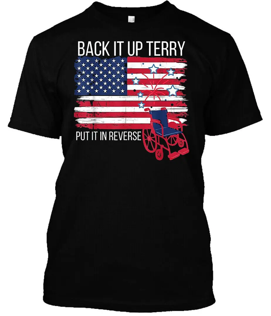 Nwt Back It Up Terry American Flag Firework Funny Patriotic Meme T-Shirt