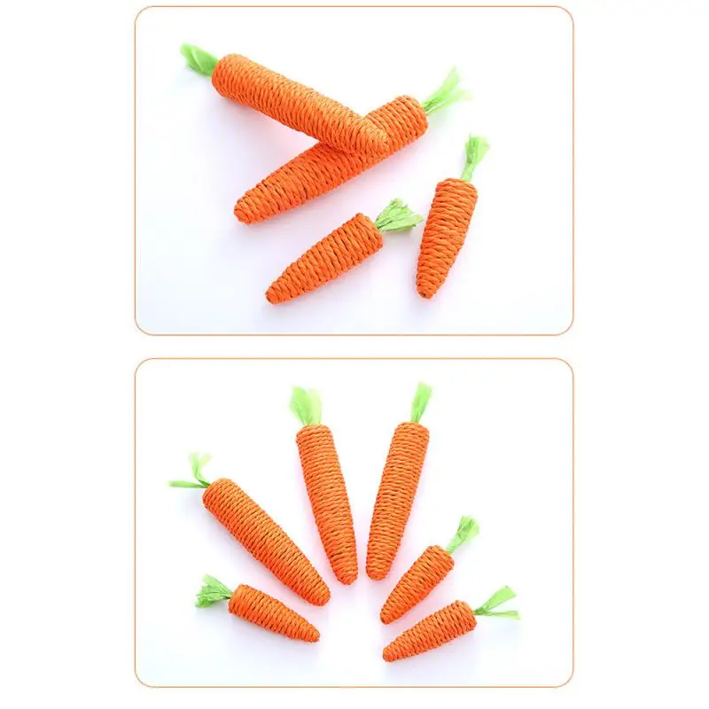 Carrot Pet Cat Toy Paper Rope Chew Toys Built-in Bell Small Animals Cute Pet ToysPet Supplies Tooth Cleaning Toys For Cats Pet Toys Cat Toy
