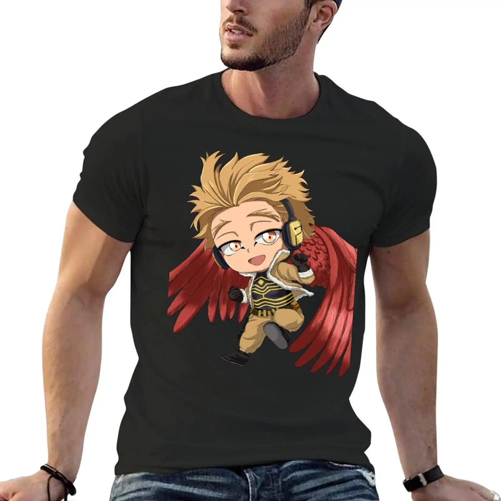 

Chibi Hawks T-Shirt boys animal print anime figures tops Men's t-shirts