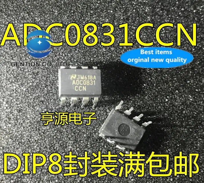 

10 шт., 100% оригинальная новая фотовспышка ADC0831 ADC0831CCN DIP8, 8-битный аналогово-цифровой чип преобразователя
