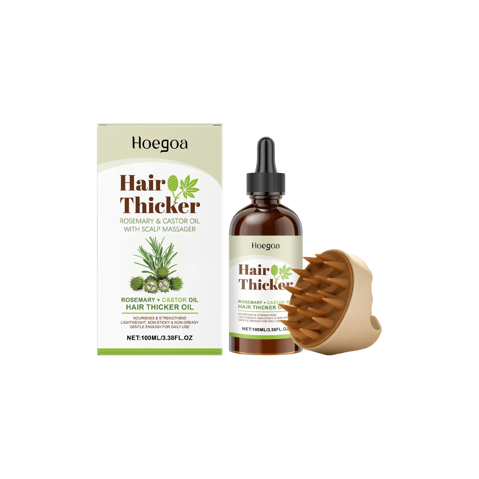 Rosemary Castor Oil Hair Essential Oil - Nourishes Hair, Massages Scalp, and Leaves Hair Strands Smooth & Shiny