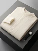 ADDONEE Men's 100% Cashmere Sweater O-neck Pullover Autumn Winter Soft Warm Long Sleeve Jumper Cashmere Knitwear 1