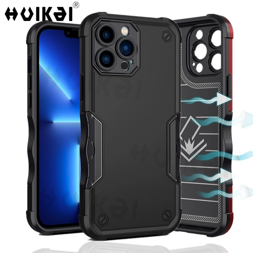 Light-Armor Shockproof Case For iPhone 13 Pro Max 12 Pro Max Mini 14 XS Max XR 8 7 Plus Rugged Drop Cover Ultra-thin Mobile Case best magsafe charger