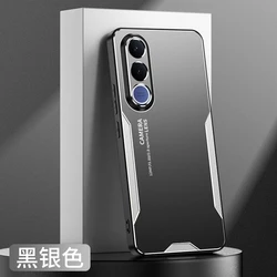 Luxury Metal Matte Camera Protection Shockproof Phone Case - Hard Anti - Fall Design for Vivo V70 FE (Silver)