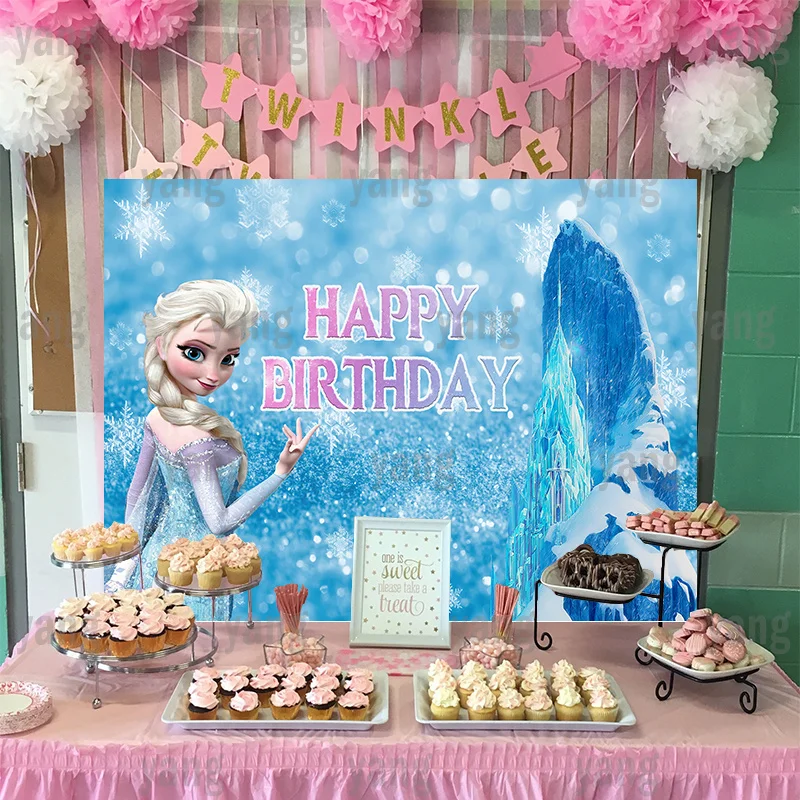 Disney Frozen White Elsa Girls Photography Icebergs Backdrop Custom Product  Beautiful Princess Birthday Party Photo Background Backgrounds  AliExpress