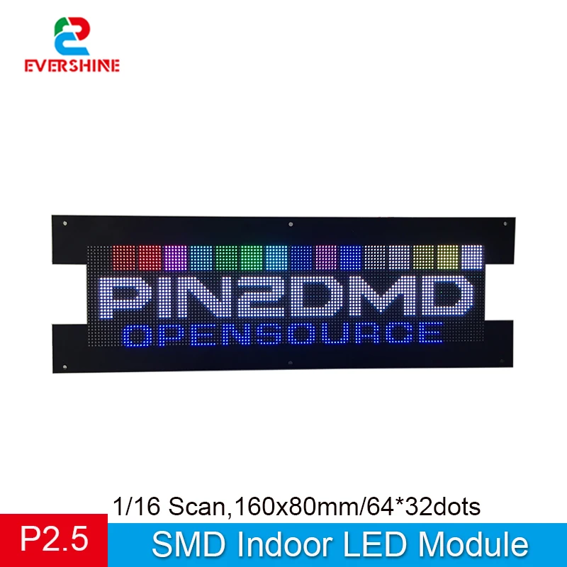 P2.5 Indoor RGB Full-Color LED Panel Module 160*80mm 64x32 Pixels
