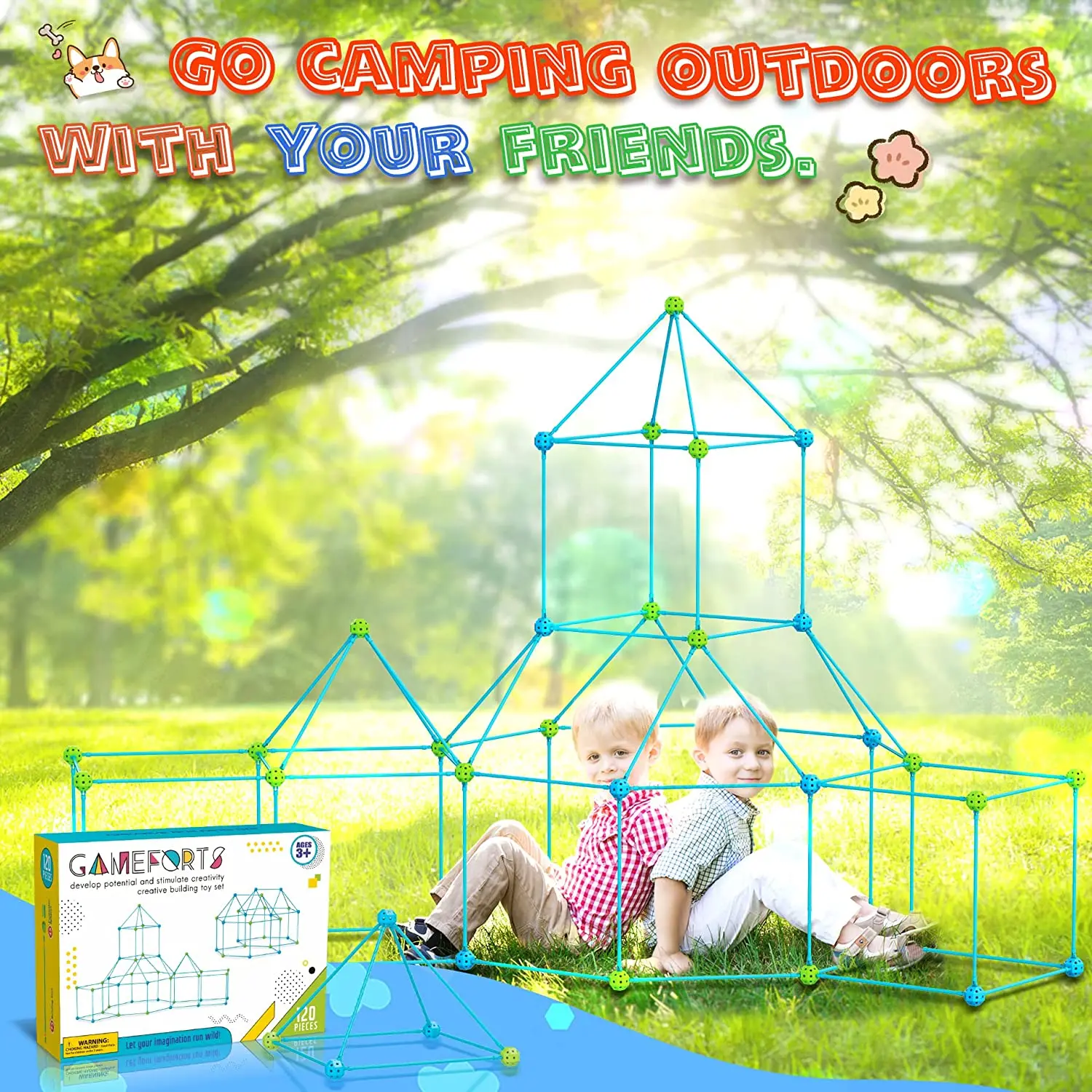 Children's DIY building Castle Beading Tent Toy Stem Large Building Blocks  Game House Indoor And Outdoor Toys For Kids Gift