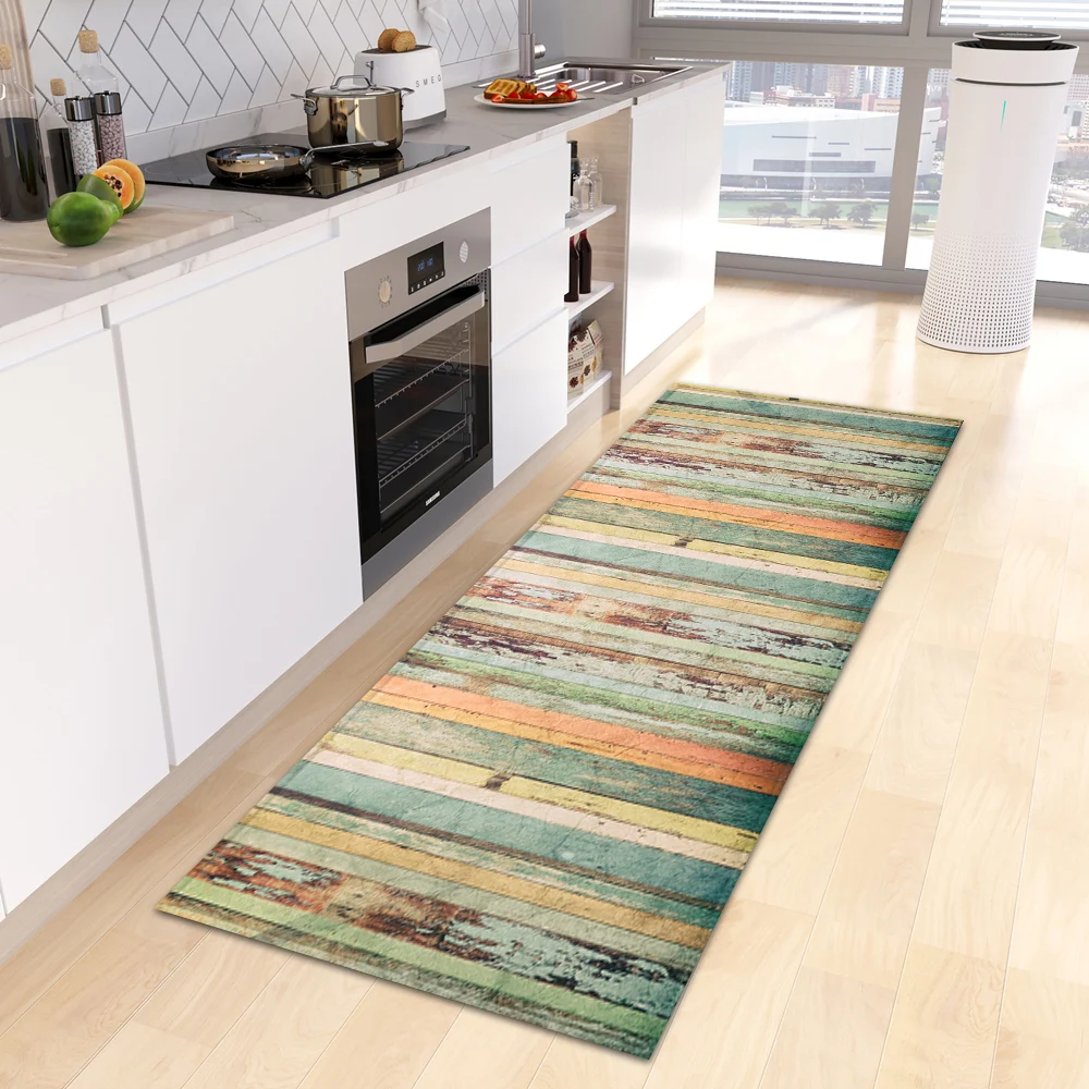 Wood Grain Kitchen Rug - Anti-Slip Custom Made Floor Mat for Bedroom, Entrance, Living Room, and Hallway - Image 4