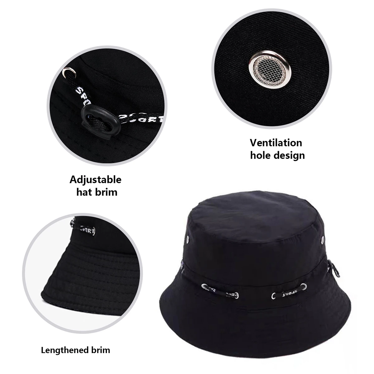 Folding Outdoor Camping Style Fisherman Hat Sun Protection Travel Hat Large Head Circumference Versatile Casual Sun Basin Hat Hiking Mountaineering Fishing Fishing