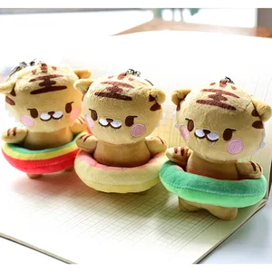 New Donut Tiger cute  plush doll fashione bag pendant decoration soft lovely keychain christmas birthday couple sweet funny gift