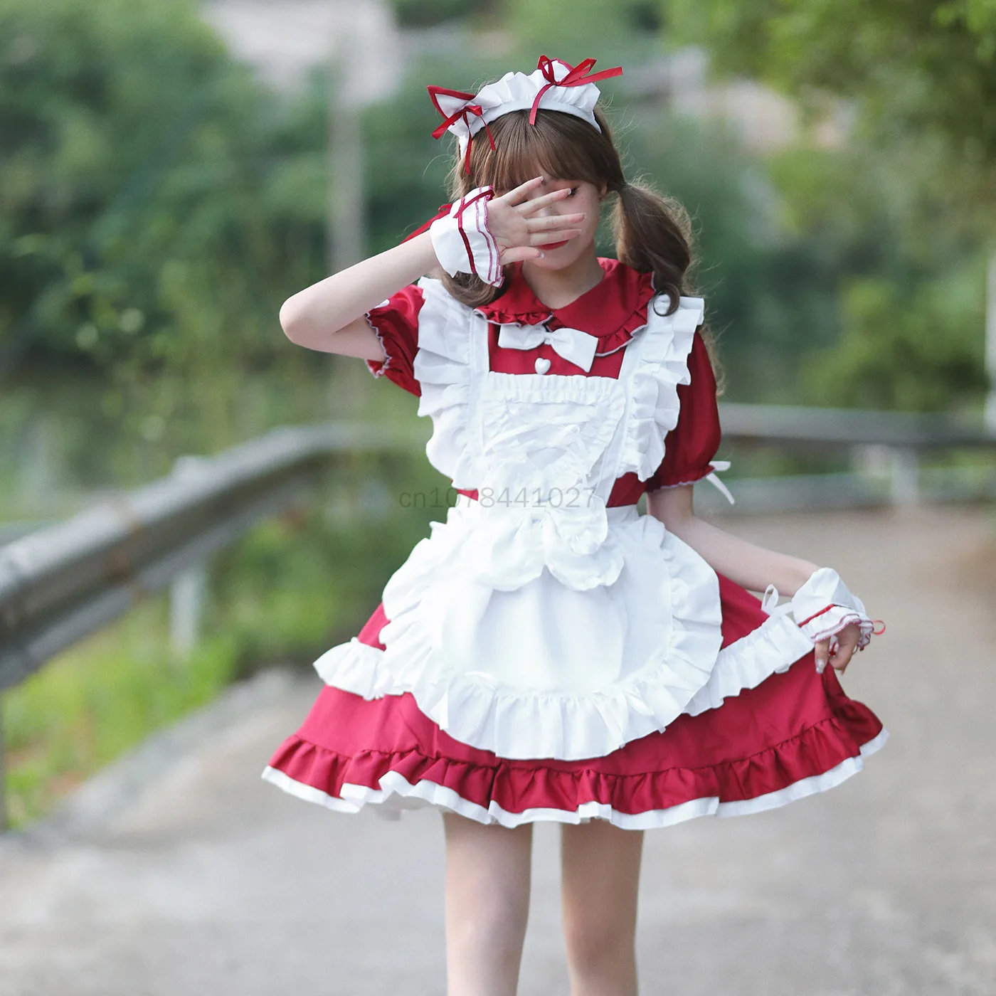 

2023 Japanese Maid Dress Sweet Lolita School Girl Party Show Love Live Cosplay Costumes Anime Plus Size Coffee Waitress uniform