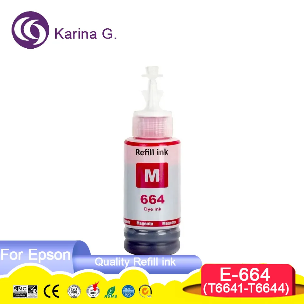 T664 664 Premium Color Compatible Bottle Refill Tinta Ink for L100/ L110/L120/L