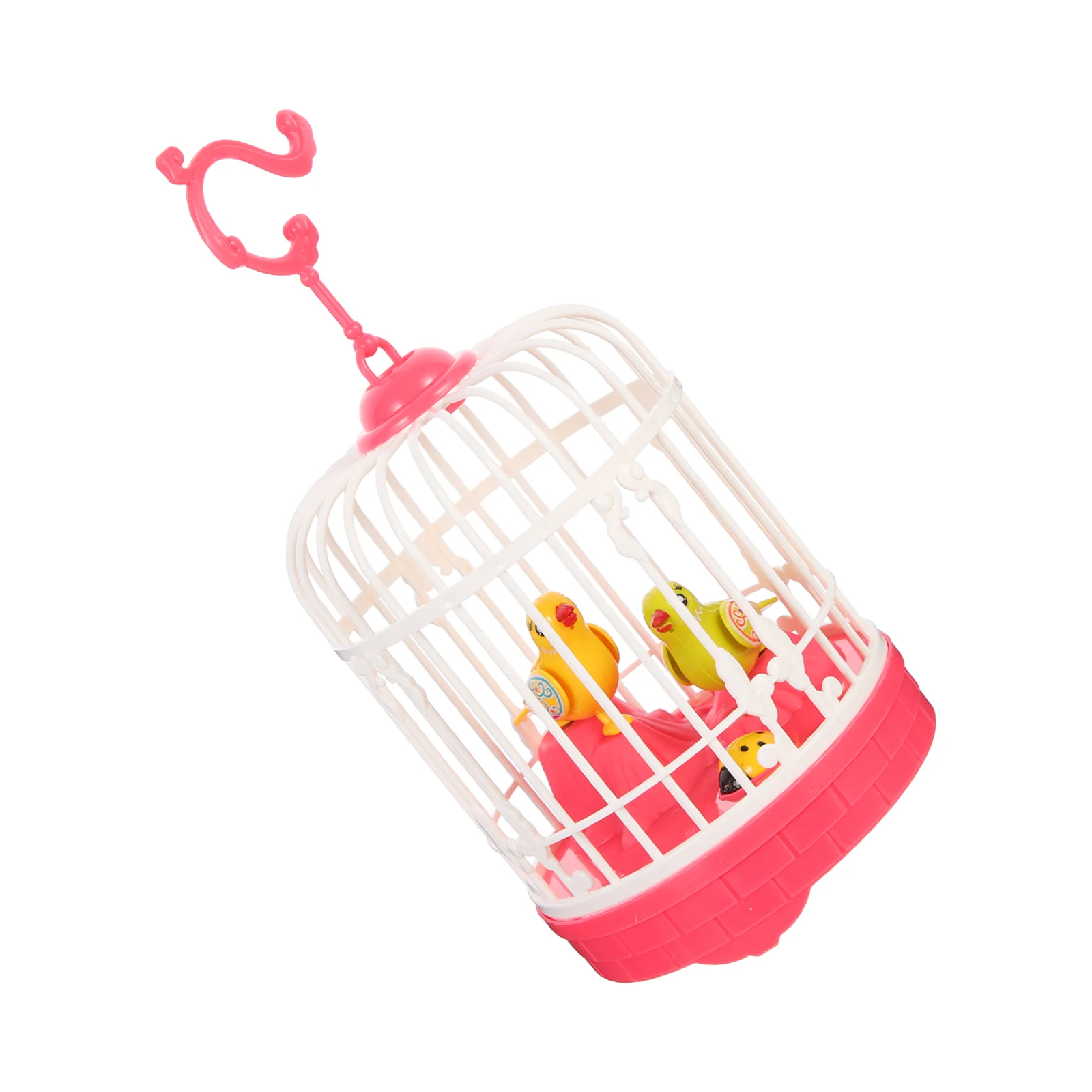 Electronic Bird Toy Voice-activated Induction Small Toys Compact Models Electric for Playset Pink Abs