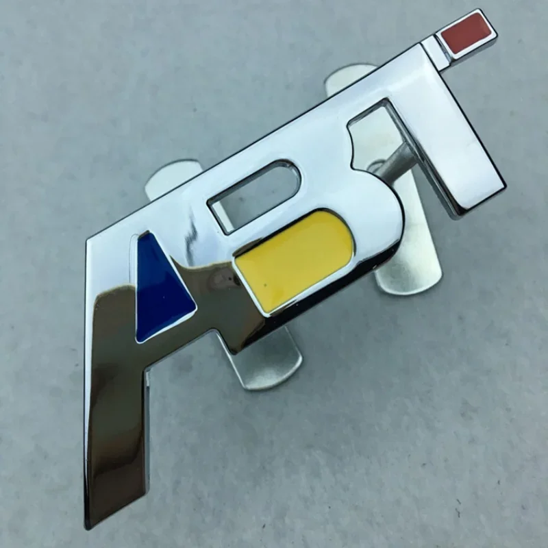 폭스바겐 아우디 A6 A8 S6 S8 골프 파사트 티구안 투아렉용 3D 메탈 ABT 로고 전면 그릴 엠블럼 배지 자동차 스티커 데칼