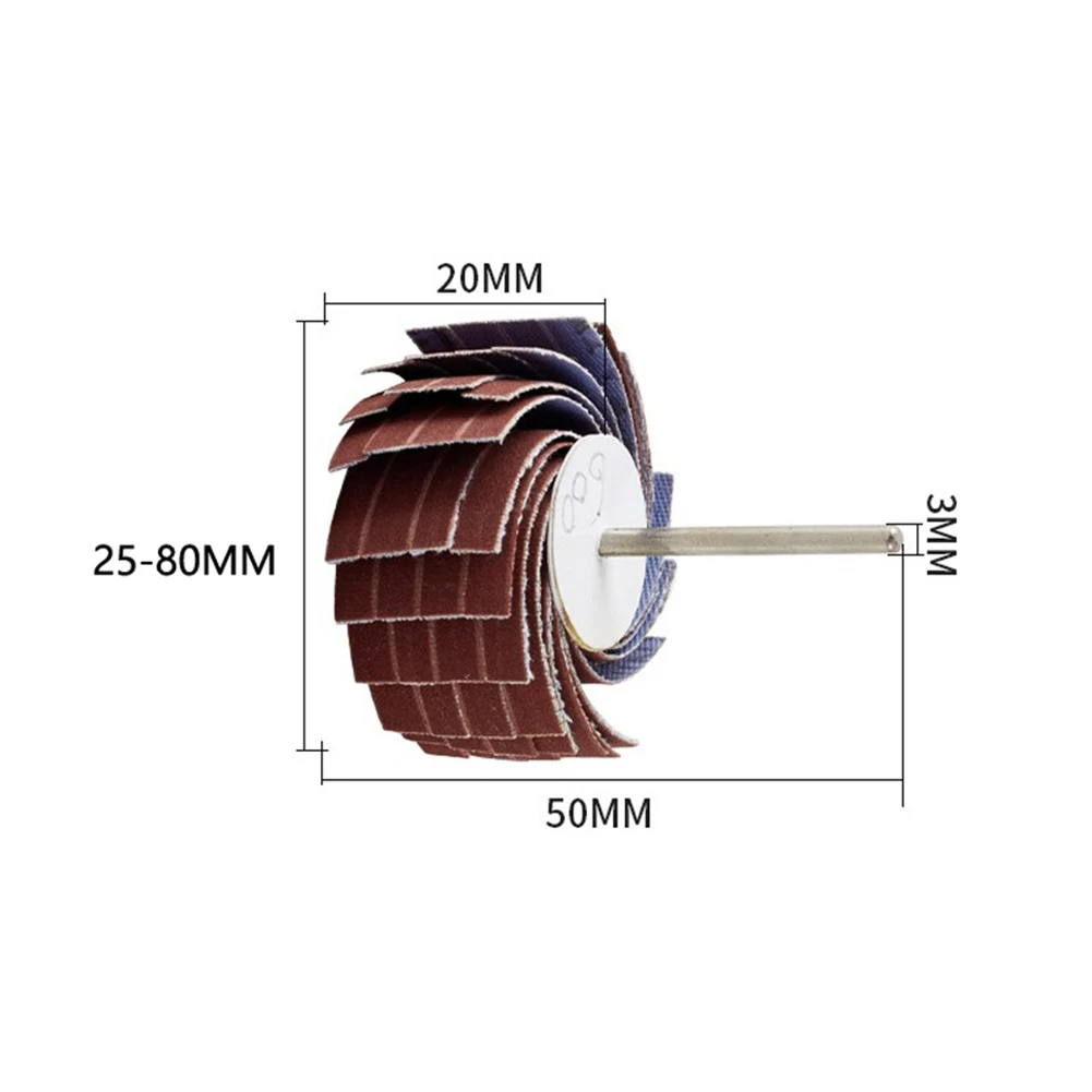 

Effective Sandpaper Grinding Wheel Rotary Tool Accessory for Polishing Irregular Surfaces with 3mm Shank and 80 600# Grits