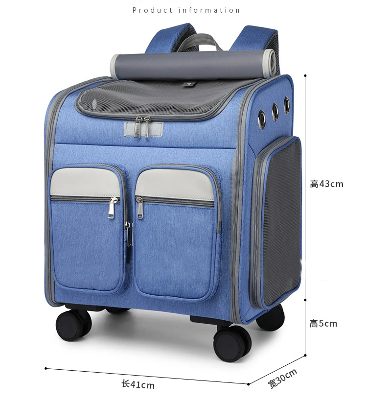 Large Capacity Portable Pet Bag Storage Bag Backpacks Foldable Trolley Case Dog Breathable Pet Travel Backpack