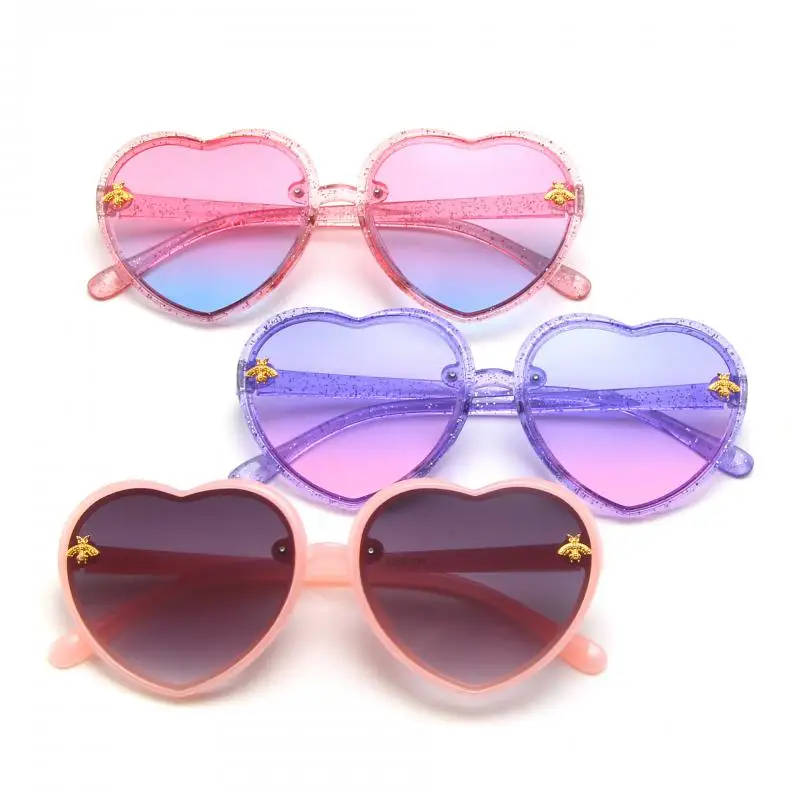 Fashion Heart-Shape Sunglasses Boys Cartoon Sun Glasses Outdoor Sun Protection Children Plastic Frame Eyewear