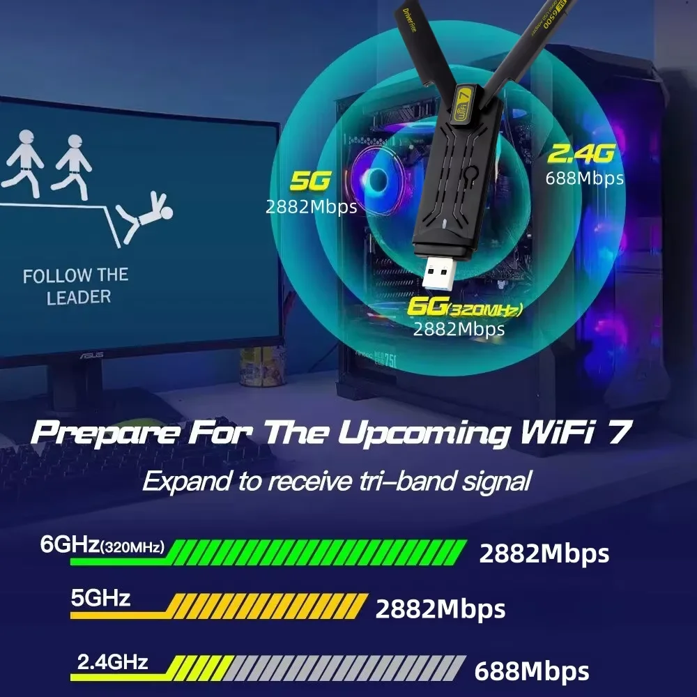 Adaptateur USB COMFAST BE6500 Carte WiFi 5G 6G USB3.0 Carte Réseau Sans