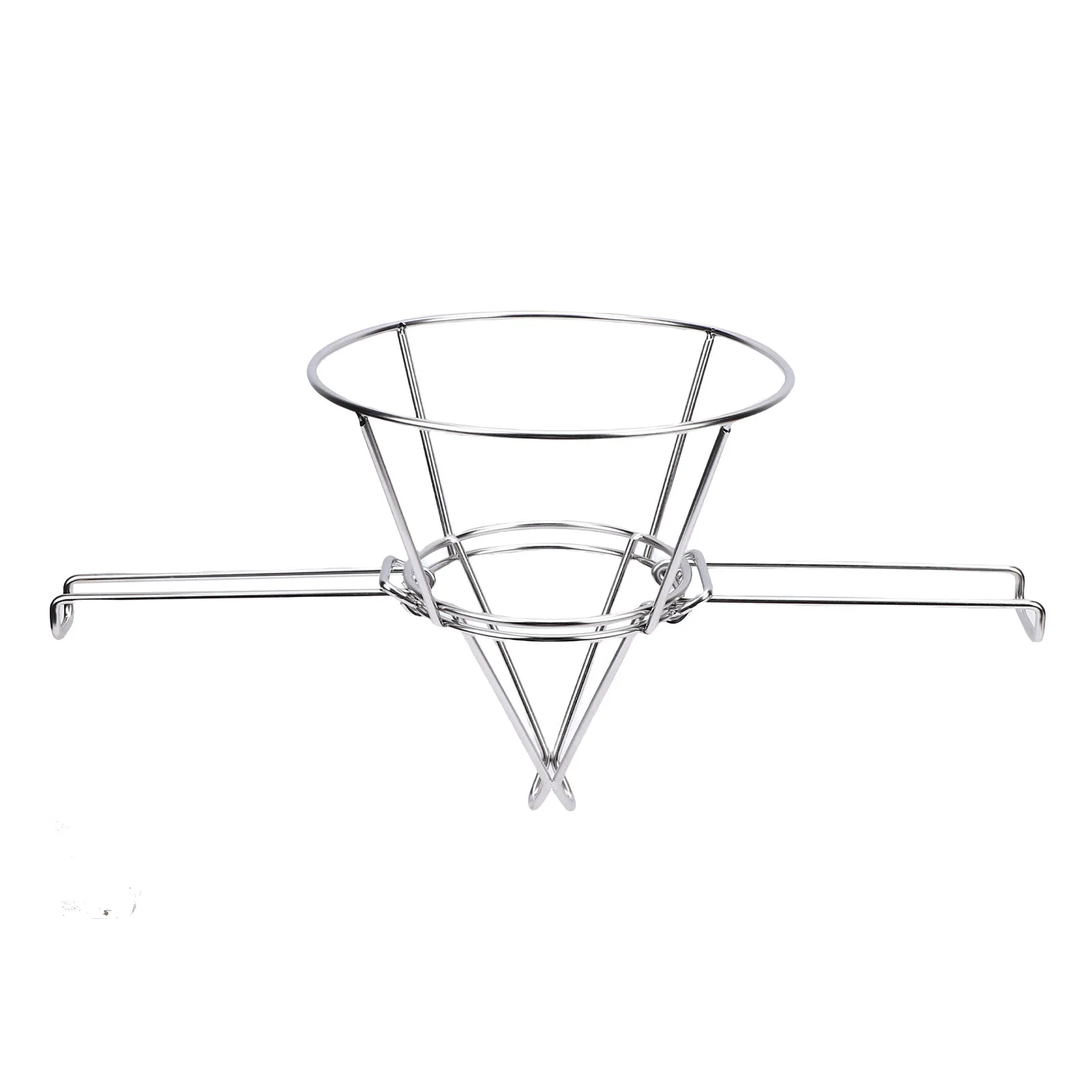 Deep Fryer Oil Filter Stand 9.3 Inch 304 Stainless Steel Fryer Oil Filter Cone Holder Rack with Folding Arm for Kitchens