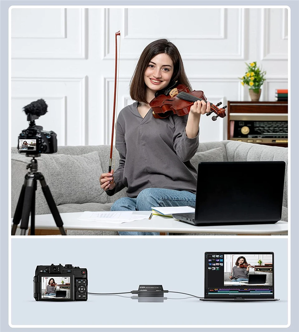 Video Capture Card Navceker 4K Pro USB 3.0 Video Capture Card HDMI-compatible 1080P 60fps HD Video Recorder Grabber For OBS Capturing Game Live