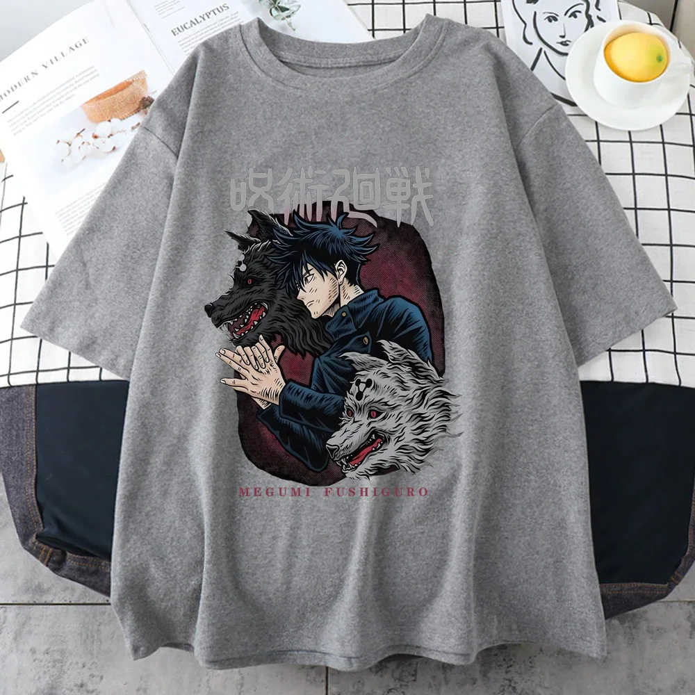 【Megumi】6(ROKU)EMBROIDERY SHIRT Jujutsu Kaisen Megumi Fushiguro Shikigami Shirt White L Size