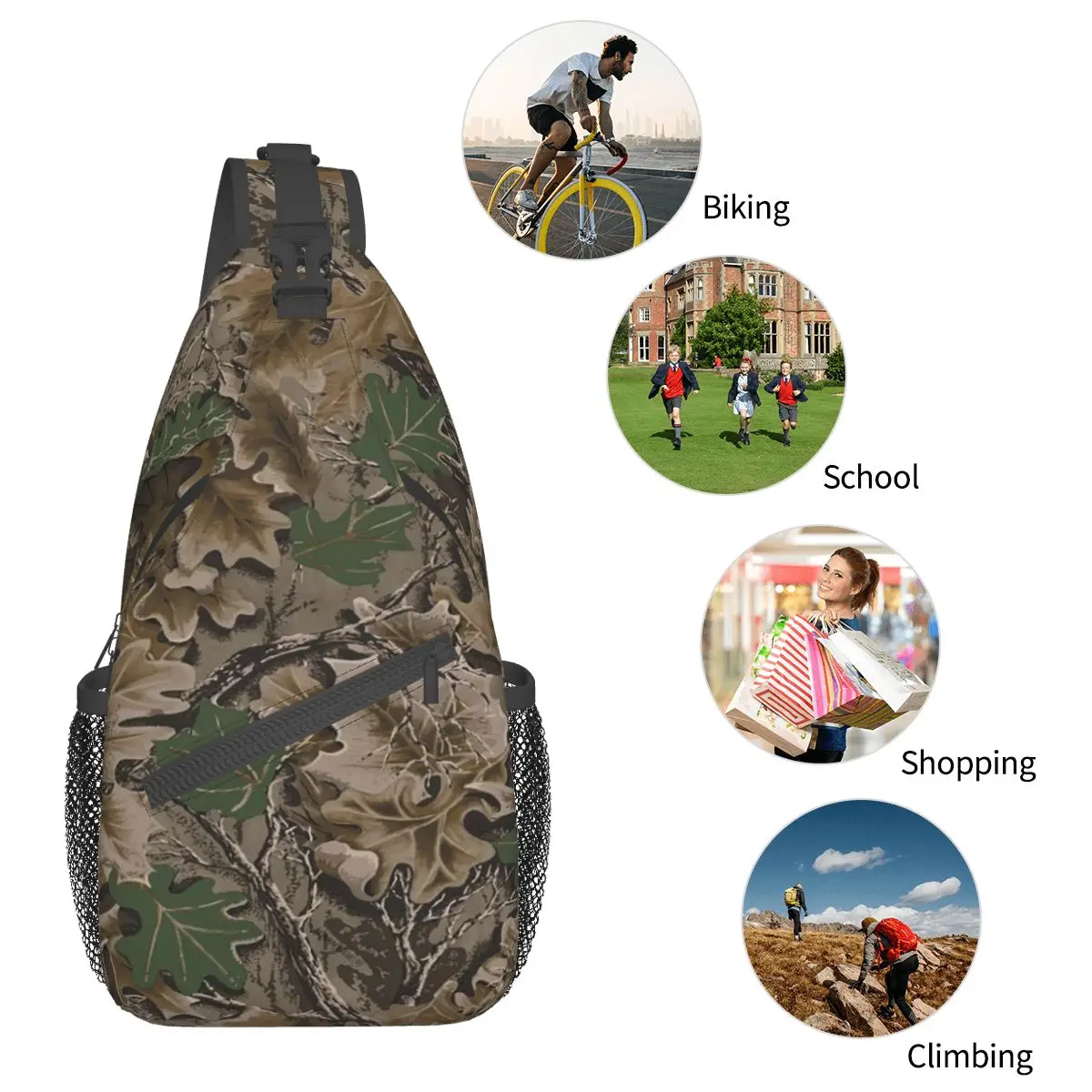 Real Tree Camouflage Camo Small Sling Bags Chest Crossbody