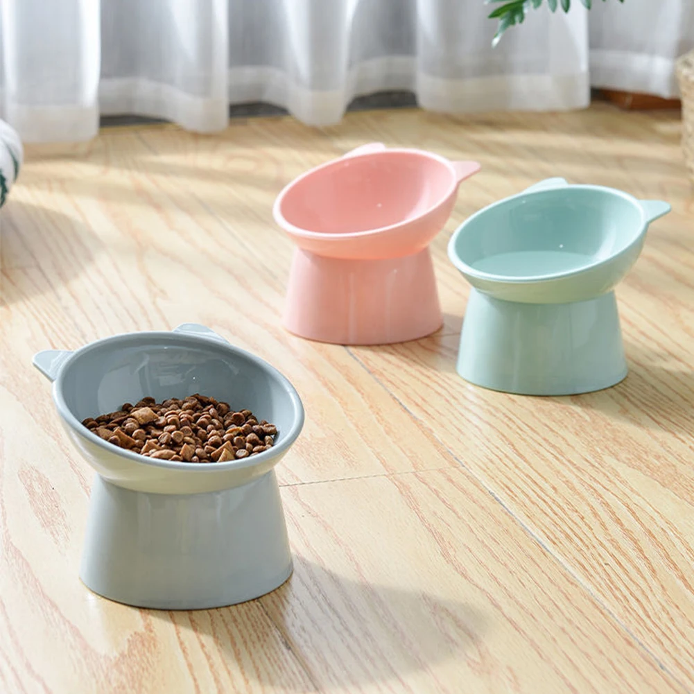 Tilted Cat Food Bowl Elevated Cat Bowl Ergonomic Raised Cat Food Bowl Anti Vomiting Plastic Feeding Bowl Non Slip for Cats Dogs 3