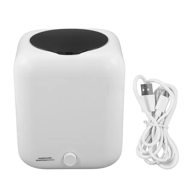 Mini Washing Machine ABS USB Rechargeable Small Portable Washer with Timing Function for Travel Camping 2