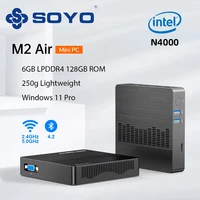 SOYO M2 Air  Mini PC: Powerful 6GB RAM, 128GB EMMC, Intel N4000, Windows 11 Pro - Compact & Ideal for Home, Business & Gaming 1