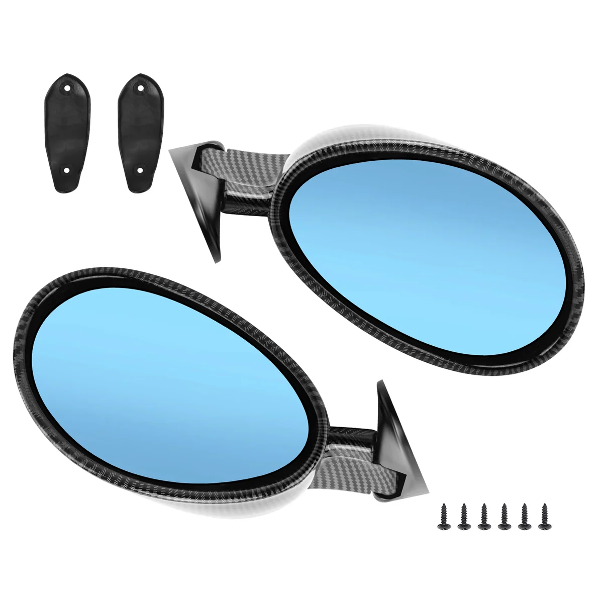 

California Style Left & Right Car Classic Retro Door Wing Side Mirror Rearview Vintage Matte Universal Carbon Fiber Look