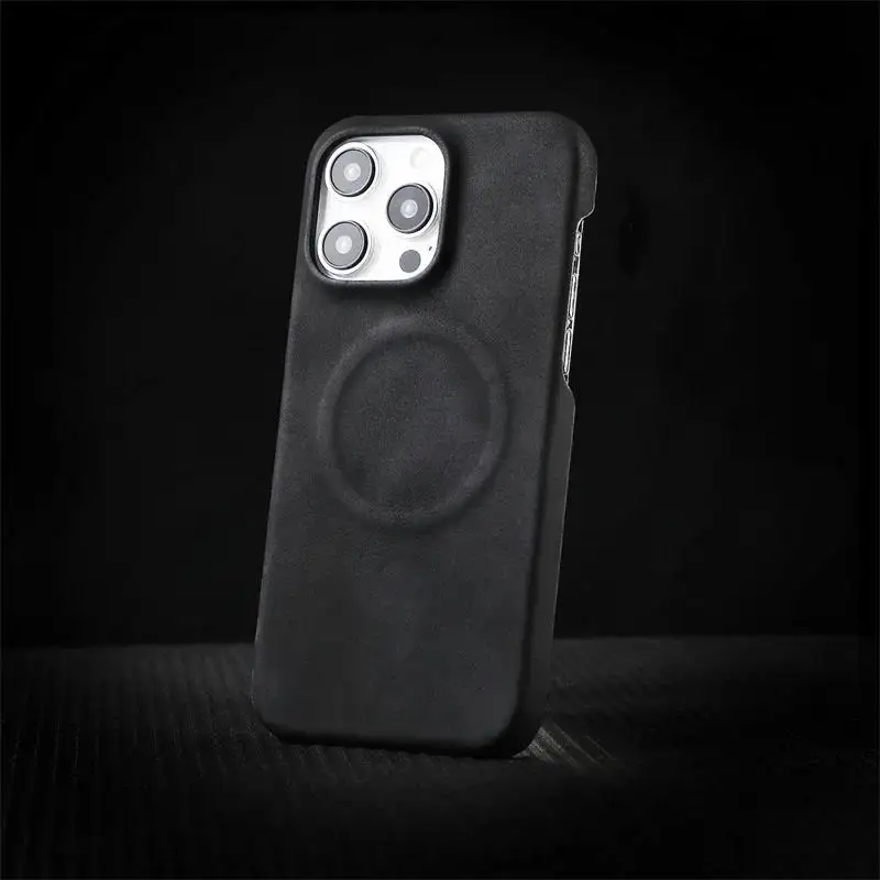 Luxury Fashion Magnetic Texture Leather Shockproof Bumper Case For iPhone 16 15 12 13 11 Pro Max 14 Plus Protection Cover Men