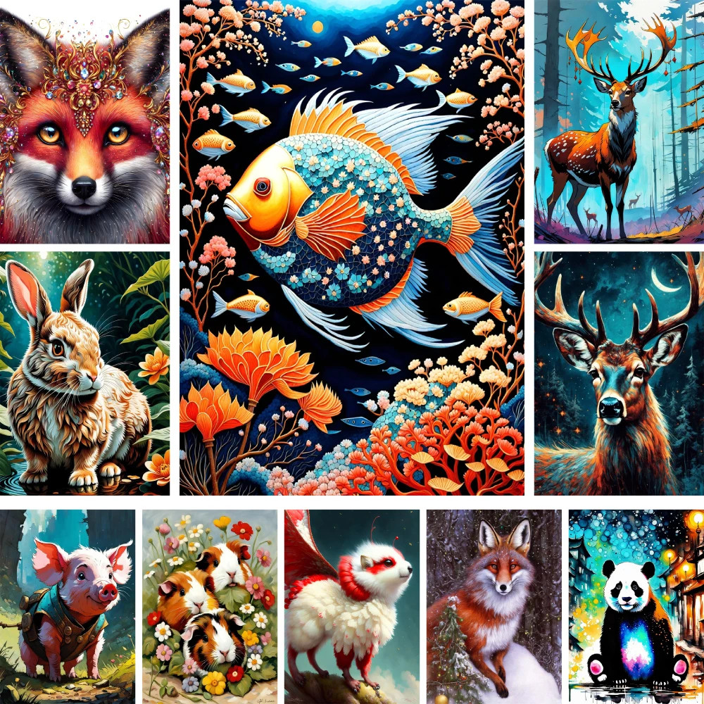 

Картины по номерам с изображением животных, лисы и оленя, 20x30, персонализированные искусства и поделки для взрослых, Настенный декор, подарок для детей, Прямая поставка, Лидер продаж 2023