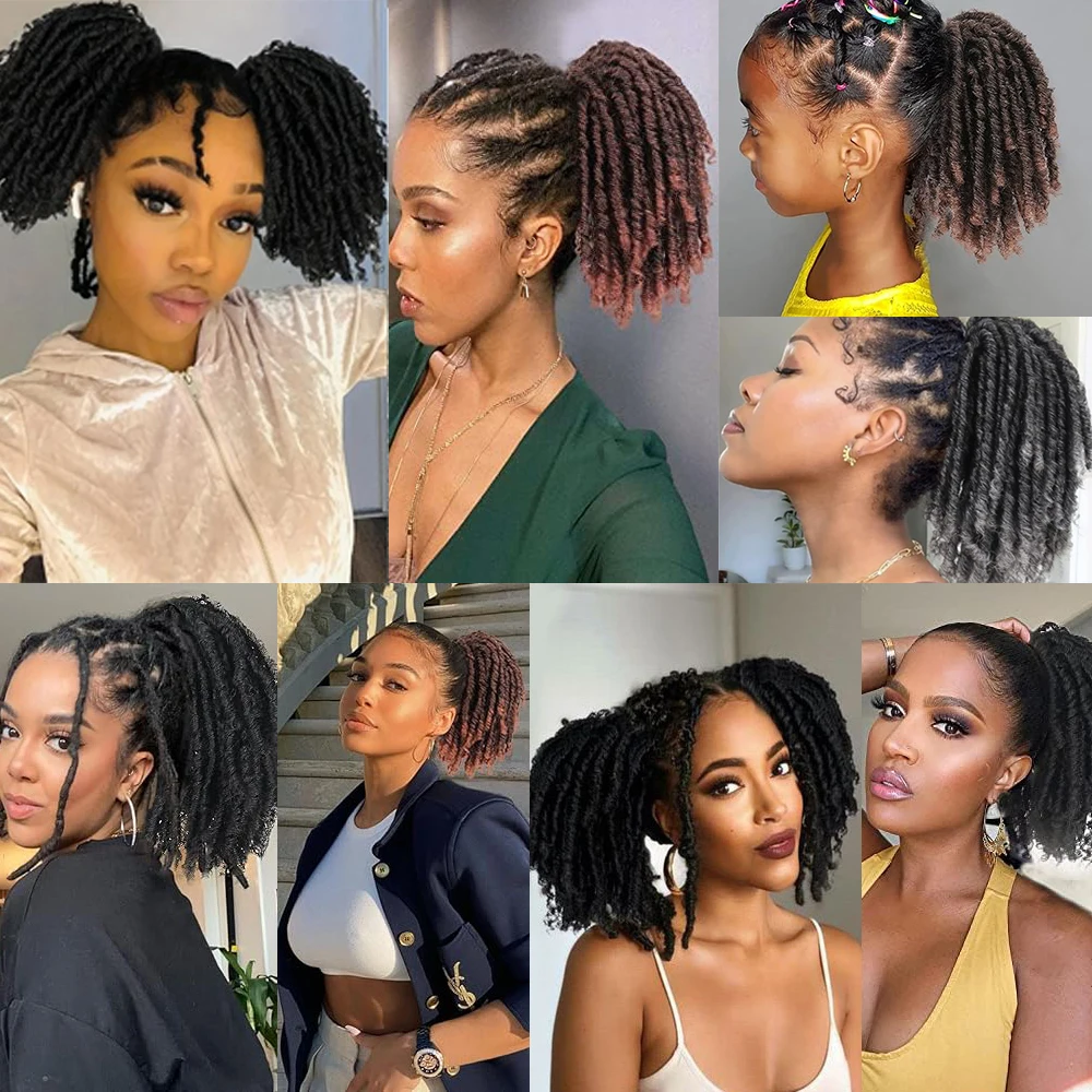 Afro Drawstring Ponytail Dreadlocs Ponytail Drawstring Afro Puffs Curly Extension For Women Synthetic 6 Inch Grey Curly