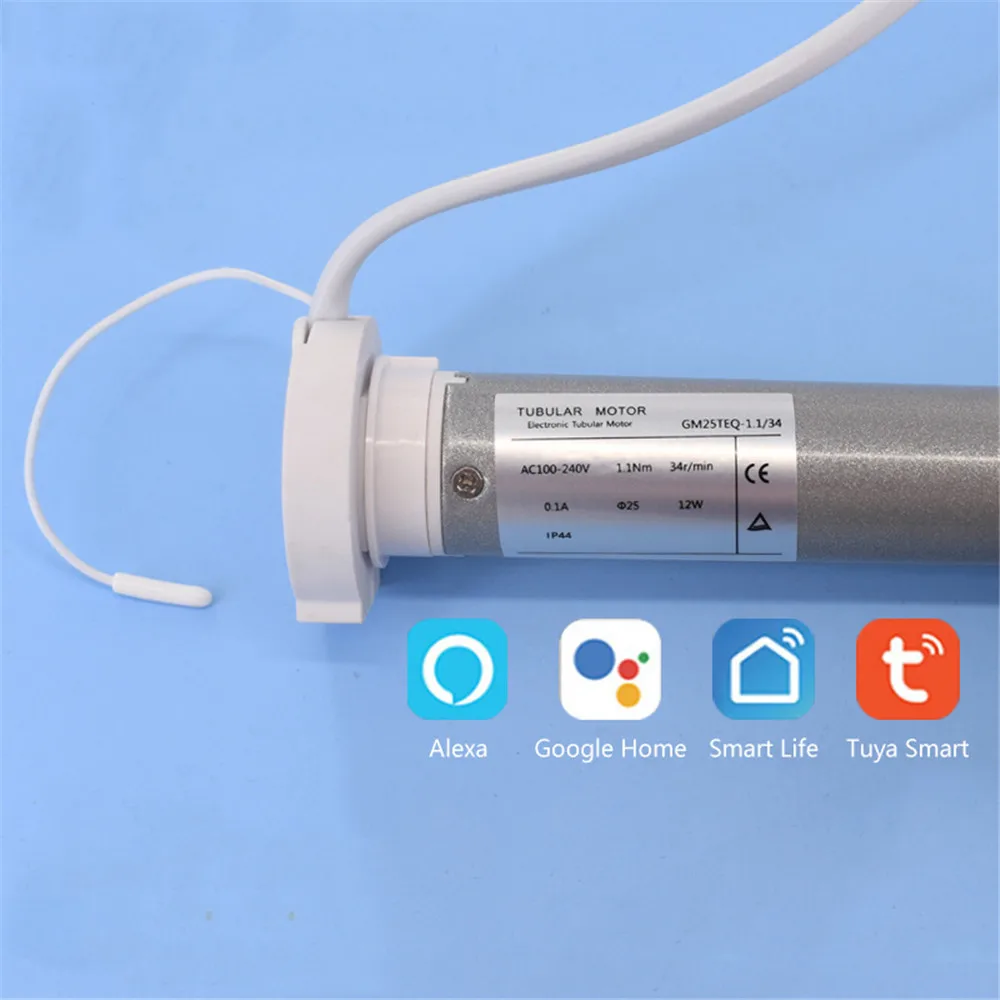 Tuya 스마트 와이파이 롤링 관형 모터, Rf433 원격 제어, 알렉사 및 구글 홈 음성 제어, 직경 38mm 튜브, GM25TEQ 1.1N