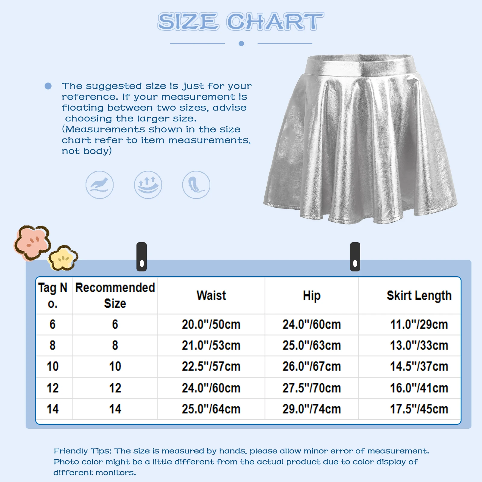 Children Skirts Kid Girls Shiny Metallic Skater Skirt with Built-in Shorts High Waisted Holographic Pleated Skirt for Ballet Dance Party Costume