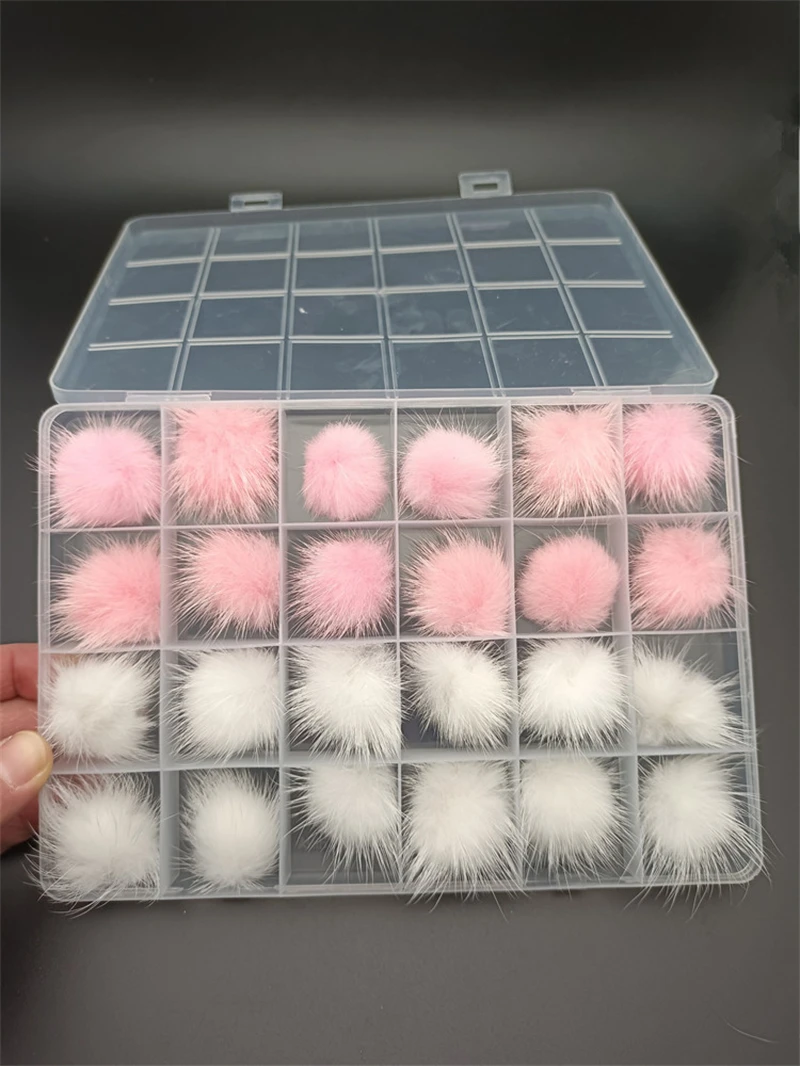 

24Pcs/6pcs Box Pompoms Plush3D Nail Art Decorations Soft Hairball Detachable Magnet Fashion Jewelry Manicure Design Accessories